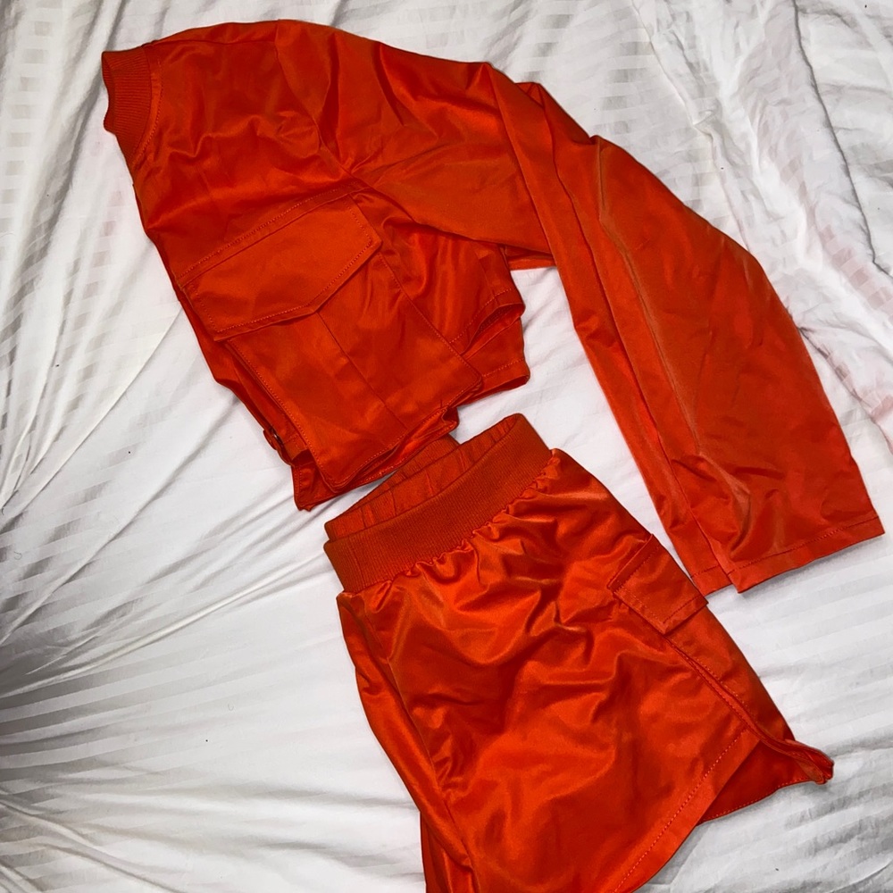 Orange jacket/short set